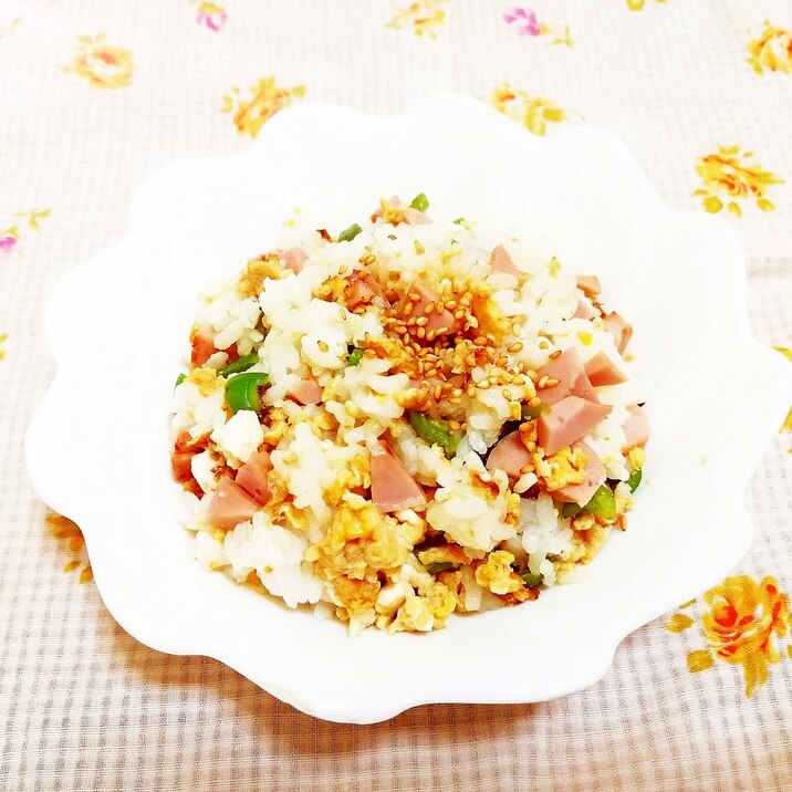 柚子胡椒風味♪炒り卵とピーマンの混ぜ御飯